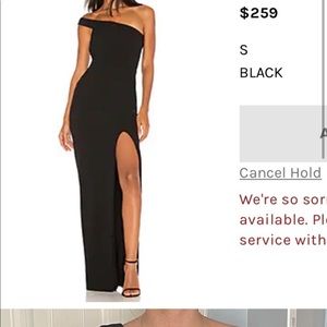 Nookie Mila gown with a one off shoulder and slit